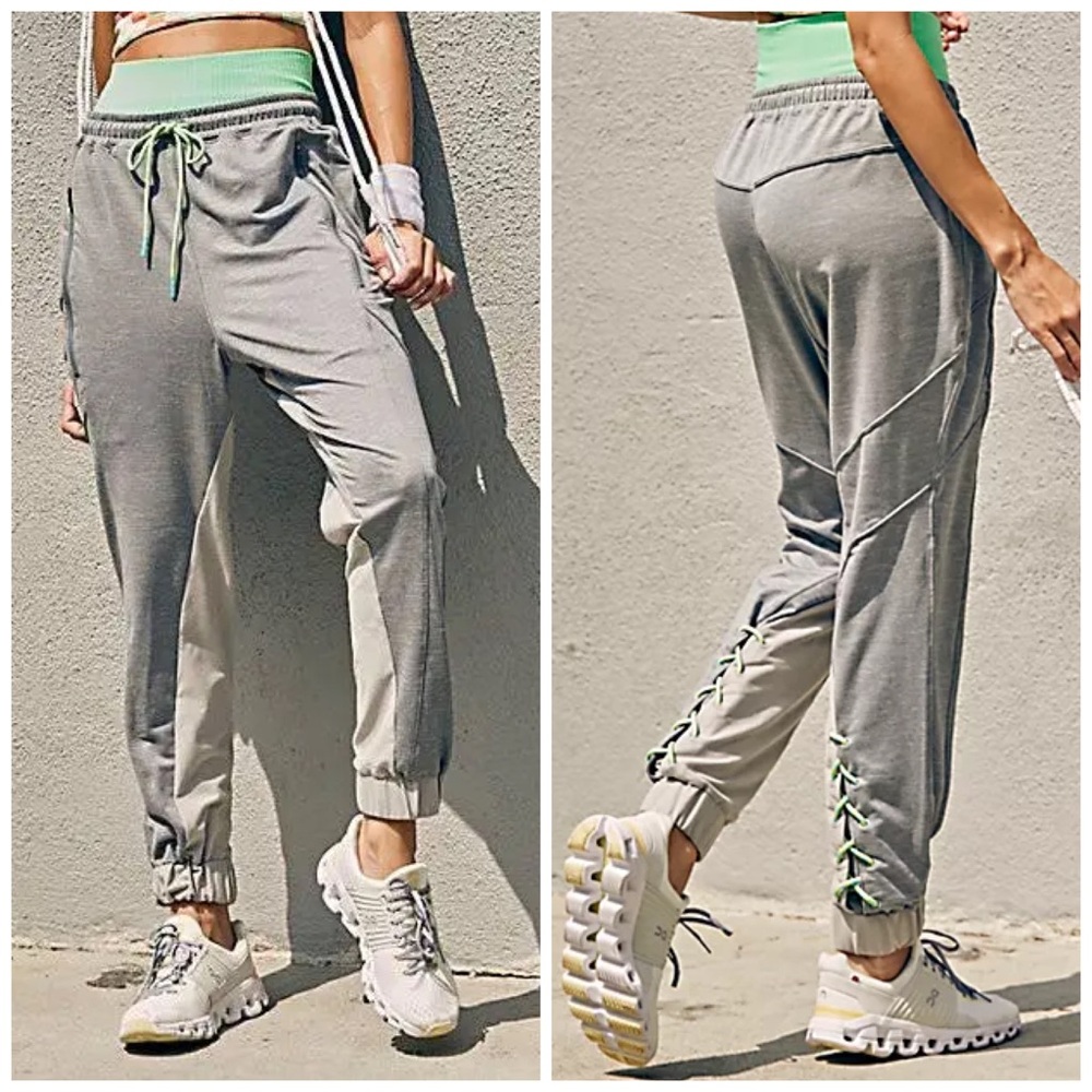 NWOT Free People Pullin' Punches Joggers Grey M